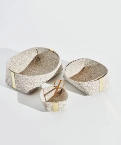 Slash Objects Best Sellers Recycled Rubber + Brass Basket Set - Sand