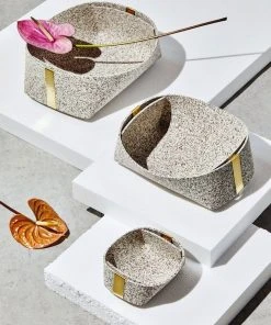 Slash Objects Best Sellers Recycled Rubber + Brass Basket Set - Sand
