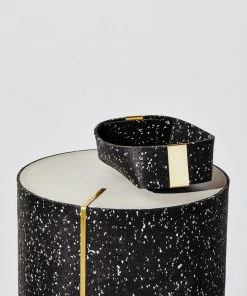 Slash Objects Recycled Rubber + Brass Basket Set - Speckled Black Home Goods