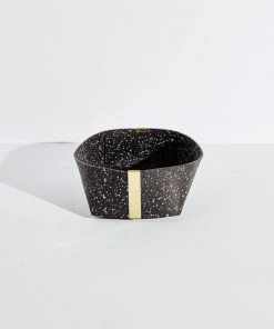 Slash Objects Recycled Rubber + Brass Basket Set - Speckled Black Home Goods