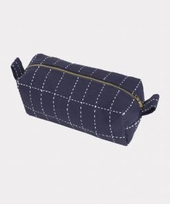 Anchal Accessories Small Grid Stitch Toiletry Bag