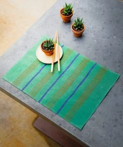 Soil To Studio Kitchen + Dining Arundhati Linen Placemat - Forest Green