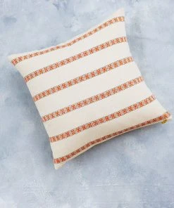 Soil To Studio Home Goods Asima Throw Pillow Cover - Orange + Cream