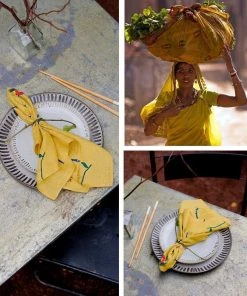 Soil To Studio Zeenat Linen Napkin Set - Dandelion BIPOC Owned 9 Soil To Studio Zeenat Linen Napkin Set - Dandelion BIPOC Owned