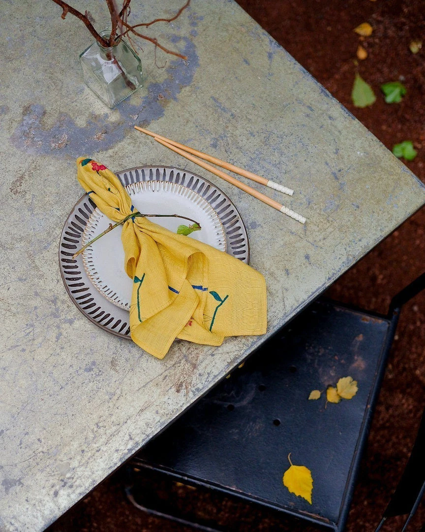 Soil To Studio Zeenat Linen Napkin Set - Dandelion BIPOC Owned 1 Soil To Studio Zeenat Linen Napkin Set - Dandelion BIPOC Owned