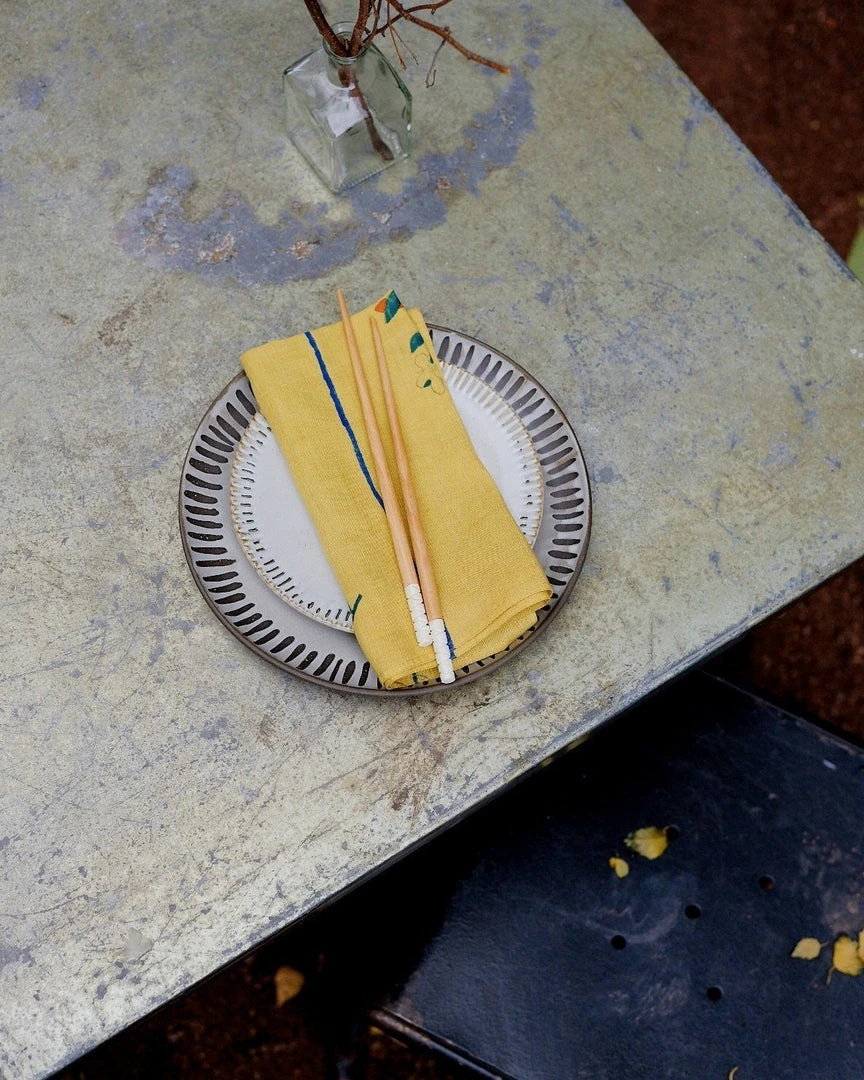 Soil To Studio Zeenat Linen Napkin Set - Dandelion BIPOC Owned 4 Soil To Studio Zeenat Linen Napkin Set - Dandelion BIPOC Owned