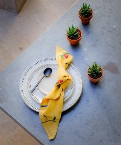 Soil To Studio Zeenat Linen Napkin Set - Dandelion BIPOC Owned 7 Soil To Studio Zeenat Linen Napkin Set - Dandelion BIPOC Owned