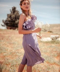 Valani Special Occasion Sokha Banana Midi Dress - Purple Sage