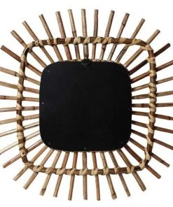 Casa Amarosa Home Goods Square Spike Rattan Mirror