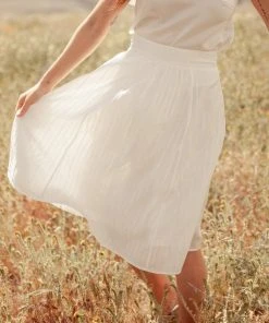 Valani Srey Banana Midi Skirt - Cloud Dancer