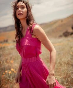 Valani Clothing Srey Banana Midi Skirt - Lilac Rose