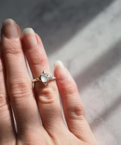 Iron Oxide Stardust Moonstone Ring