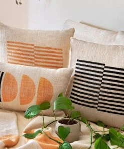 Casa Amarosa Home Goods Stripe And Semicircle Lumbar Pillow Cover