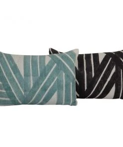 Casa Amarosa Stripe Sky Throw Pillow Cover- Aqua Home Goods