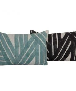 Casa Amarosa Stripe Sky Throw Pillow Cover - Black