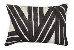 Casa Amarosa Stripe Sky Throw Pillow Cover - Black
