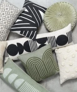 Casa Amarosa Stripe Sky Throw Pillow Cover - Black