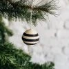 Azizi Life Striped Woven Ball Ornament - Black + Natural BIPOC Owned