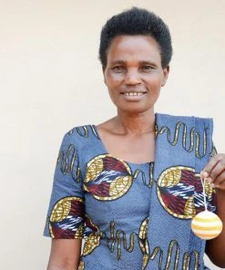 Azizi Life Striped Woven Ball Ornament - Pink BIPOC Owned