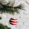 Azizi Life Striped Woven Ball Ornament - Red