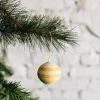 Azizi Life Striped Woven Ball Ornament - Yellow + Natural