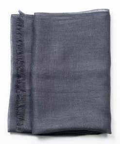 Studio Variously Charcoal Linen Scarf  Accessories