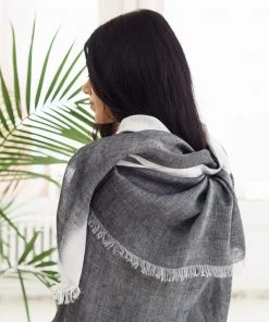 Studio Variously Granite Linen Scarf