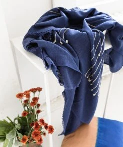 Studio Variously Home Goods Rosewood Indigo Throw Blanket