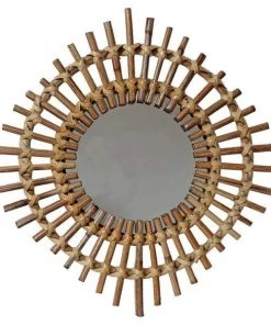 Casa Amarosa Sun Spike Rattan Mirror