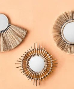 Casa Amarosa Sun Spike Rattan Mirror