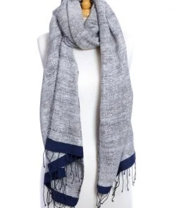 Swahili African Modern Ethiopian Stella Shawl - Blue Accessories