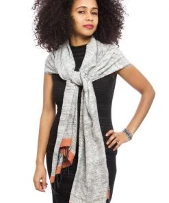 Swahili African Modern Accessories Ethiopian Stella Shawl - Coral