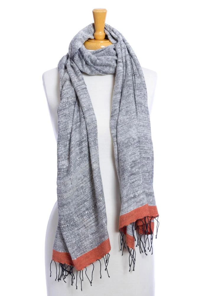 Swahili African Modern Accessories Ethiopian Stella Shawl - Coral 3 Swahili African Modern Accessories Ethiopian Stella Shawl - Coral