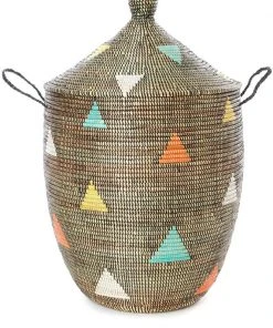 Swahili African Modern Large Teranga Triangles Hamper Basket