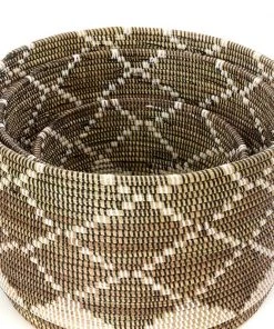Swahili African Modern Home Goods Diamond Nesting Basket Set