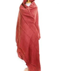 Swahili African Modern Rust Red Gabi Tablecloth / Throw Blanket