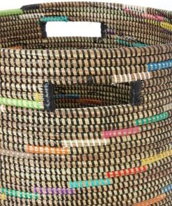 Swahili African Modern Sable Swirl Flat Lid Storage Basket Home Goods