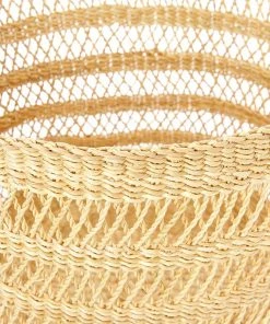 Swahili African Modern Home Goods Lace Weave Basket Bin Set