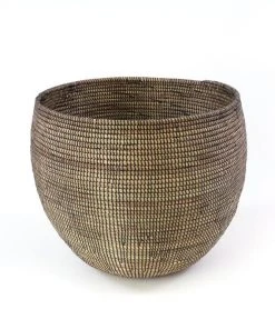 Swahili African Modern Home Goods Black Deep Nesting Basket Set