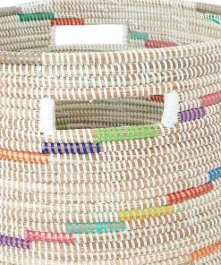 Swahili African Modern Vanilla Sugar Swirl Flat Lid Storage Basket Home Goods 5 Swahili African Modern Vanilla Sugar Swirl Flat Lid Storage Basket Home Goods