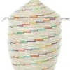Swahili African Modern Home Goods Large Vanilla Sugar Swirl Laundry Hamper Basket