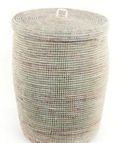 Swahili African Modern White Sand Dune Hamper Set