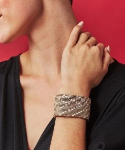 Swahili Coast Design Chevron Silver Beaded Leather Cuff Jewelry 8 Swahili Coast Design Chevron Silver Beaded Leather Cuff Jewelry