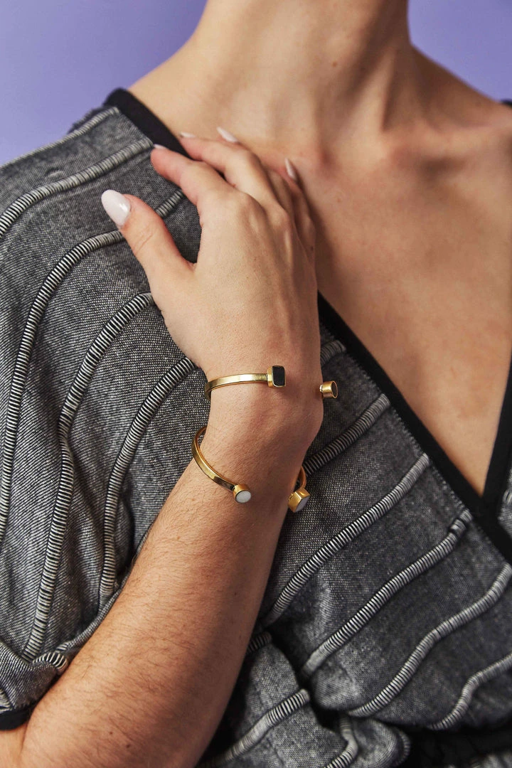 Swahili Coast Design Geometric Horn Cuff 3 Swahili Coast Design Geometric Horn Cuff