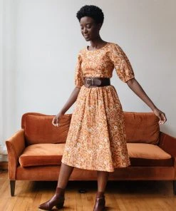 Mata Traders Sydney Paprika Suzani Midi Dress Clothing