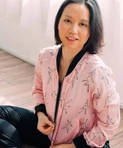 Symbology Dancing Ballerina Modal Bomber - Pink + Black