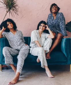 Symbology Geo Starburst Modal Pajama Set - Navy + Cream 2 Symbology Geo Starburst Modal Pajama Set - Navy + Cream