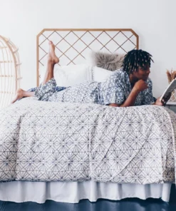 Symbology Geo Starburst Modal Pajama Set - Navy + Cream 6 Symbology Geo Starburst Modal Pajama Set - Navy + Cream