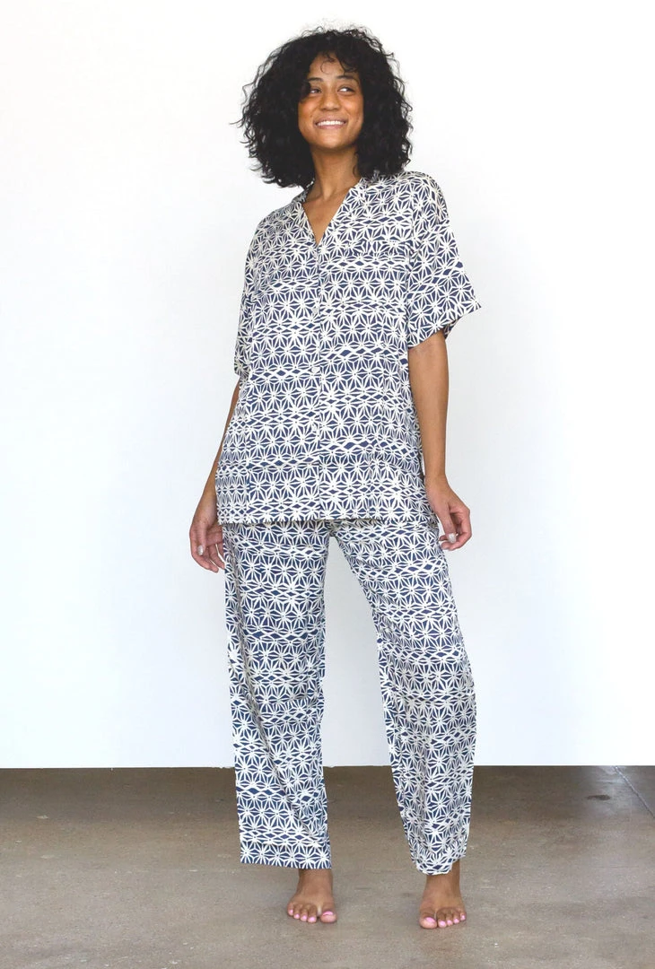 Symbology Geo Starburst Modal Pajama Set - Navy + Cream Symbology Geo Starburst Modal Pajama Set - Navy + Cream