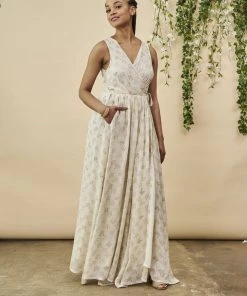 Symbology Ginkgo Leaf Maxi Dress Special Occasion